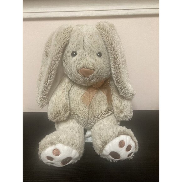 Hugfun Plush Easter Bunny Brown Floppy Ear 13” Stuffed Animal Toy - Picture 3 of 10